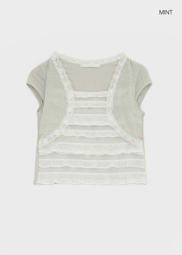 Delming Cancan Bolero Short Sleeve Tee
