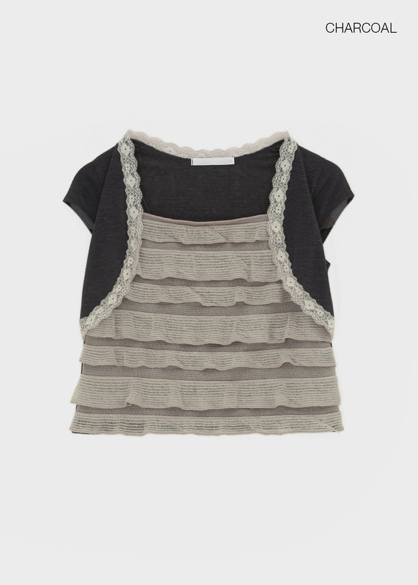 Delming Cancan Bolero Short Sleeve Tee