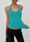 Foremble Ribbed Halter Sleeveless
