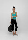Foremble Ribbed Halter Sleeveless
