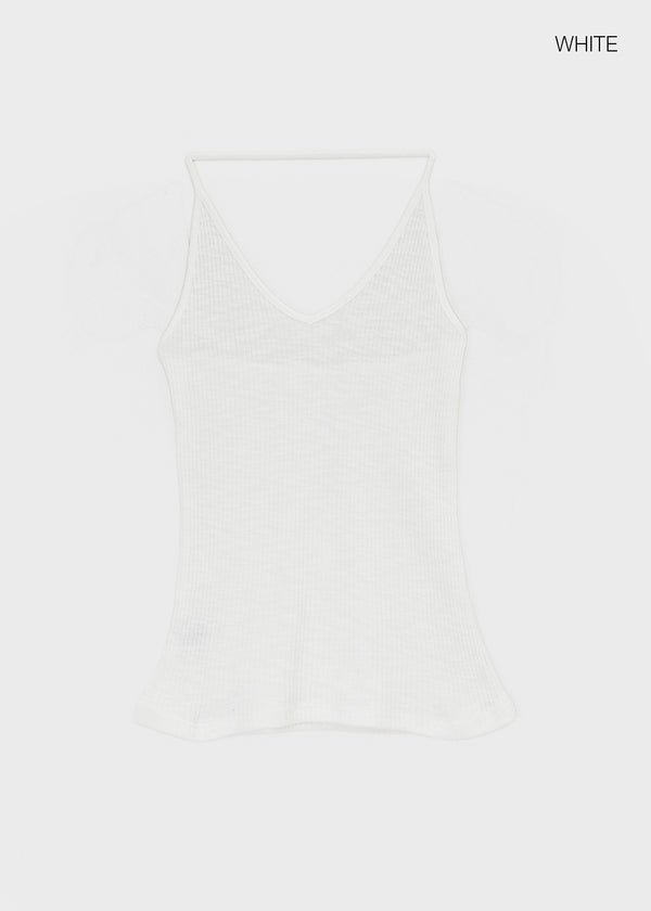 Foremble Ribbed Halter Sleeveless