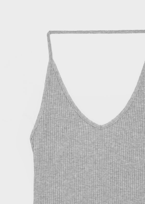 Foremble Ribbed Halter Sleeveless