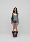 Up low-waist denim shorts