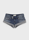 Up low-waist denim shorts