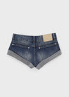 Up low-waist denim shorts
