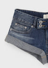 Up low-waist denim shorts