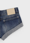 Up low-waist denim shorts