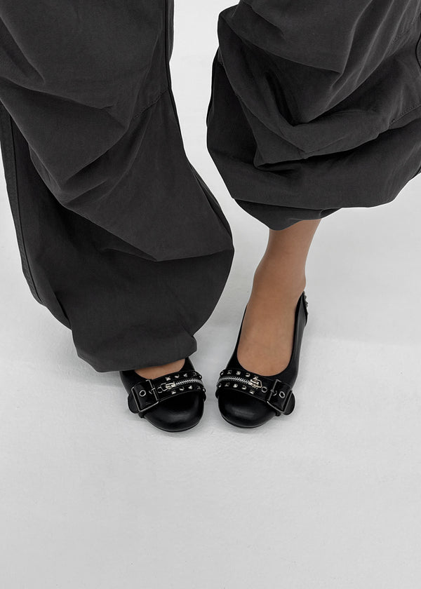 Redel studded zipper flat shoes