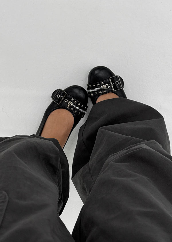 Redel studded zipper flat shoes