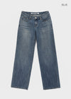 [MADE] Burnt Low-Waisted Wide Denim Pants