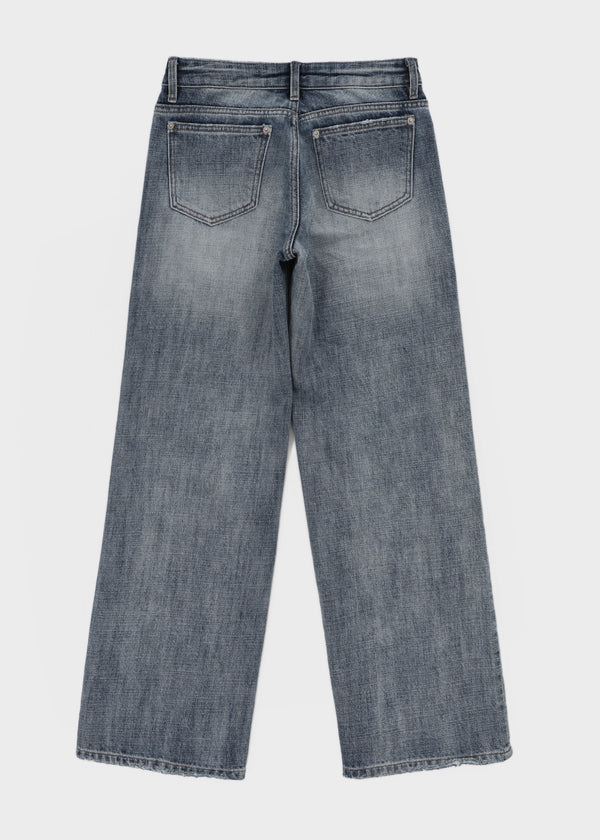 [MADE] Burnt Low-Waisted Wide Denim Pants