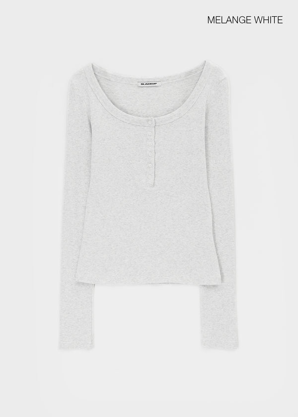 [MADE] Karl Henley Neck Long Sleeve Tee