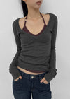 [MADE] Rosa Deep V-Neck Long Sleeve Tee