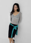 V-All Lace Deep V-Neck Long Sleeve Tee