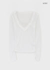 V-All Lace Deep V-Neck Long Sleeve Tee
