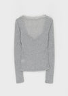 V-All Lace Deep V-Neck Long Sleeve Tee