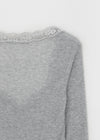 V-All Lace Deep V-Neck Long Sleeve Tee