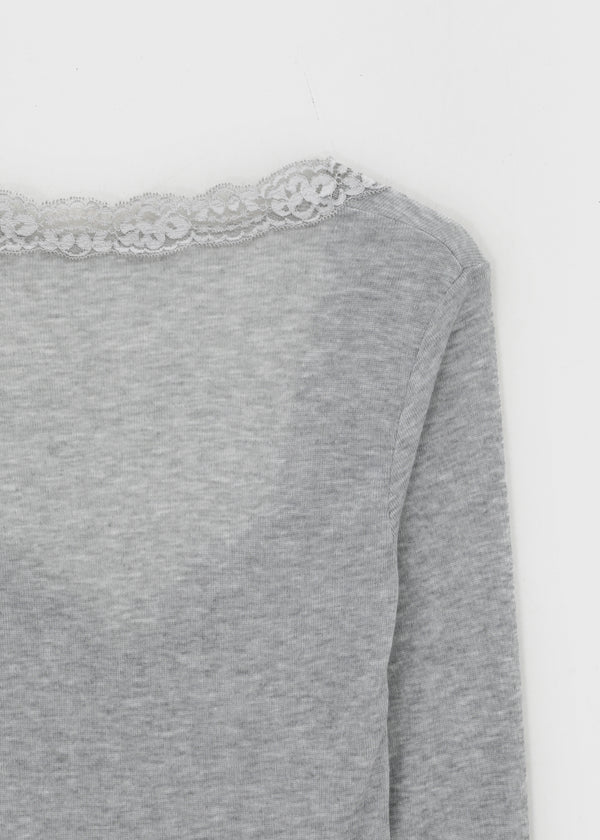 V-All Lace Deep V-Neck Long Sleeve Tee