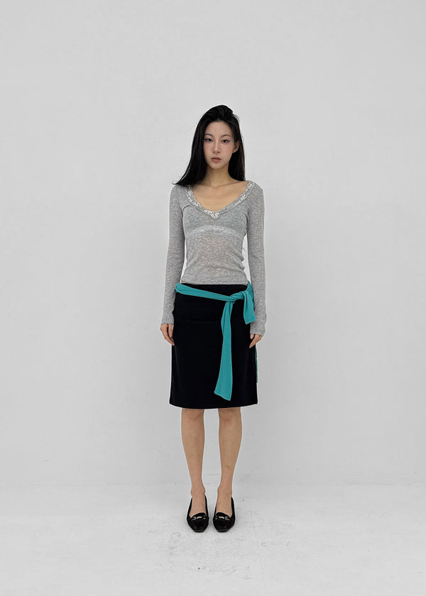 Edin Shirred Midi Skirt
