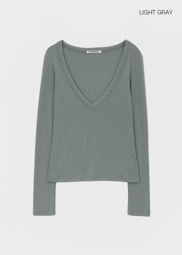 [MADE] Rosa Deep V-Neck Long Sleeve Tee