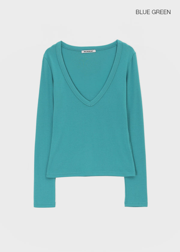 [MADE] Rosa Deep V-Neck Long Sleeve Tee