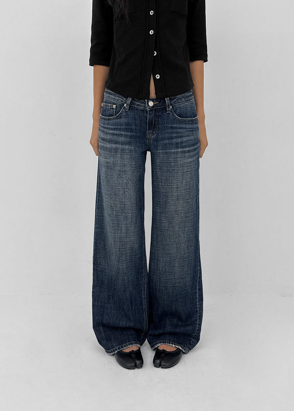 [MADE] Burnt Low-Waisted Wide Denim Pants
