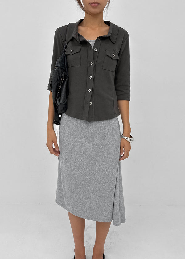 Pasha asymmetrical midi skirt