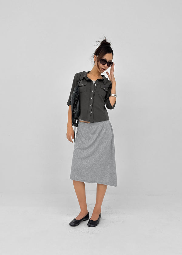 Pasha asymmetrical midi skirt