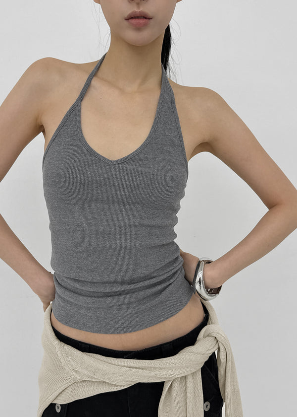 Noah Asymmetrical V-neck Halter Sleeveless