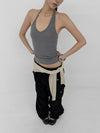 Noah Asymmetrical V-neck Halter Sleeveless