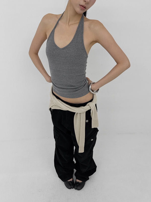 Noah Asymmetrical V-neck Halter Sleeveless