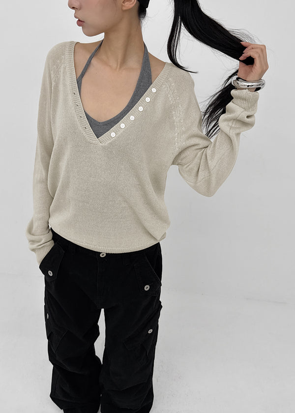 Pablen Deep V-neck Summer Knit