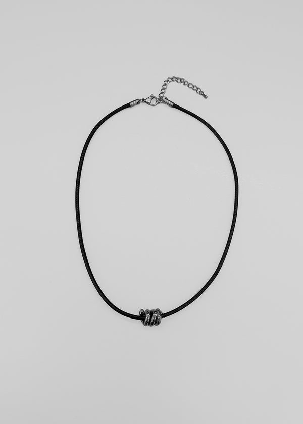 Wheelin twisted leather cord necklace