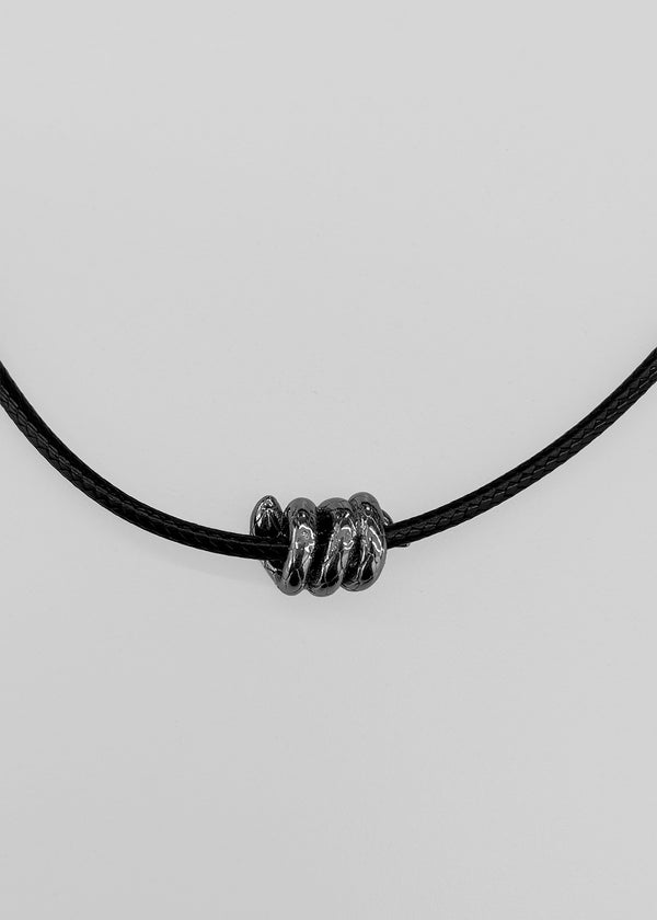Wheelin twisted leather cord necklace
