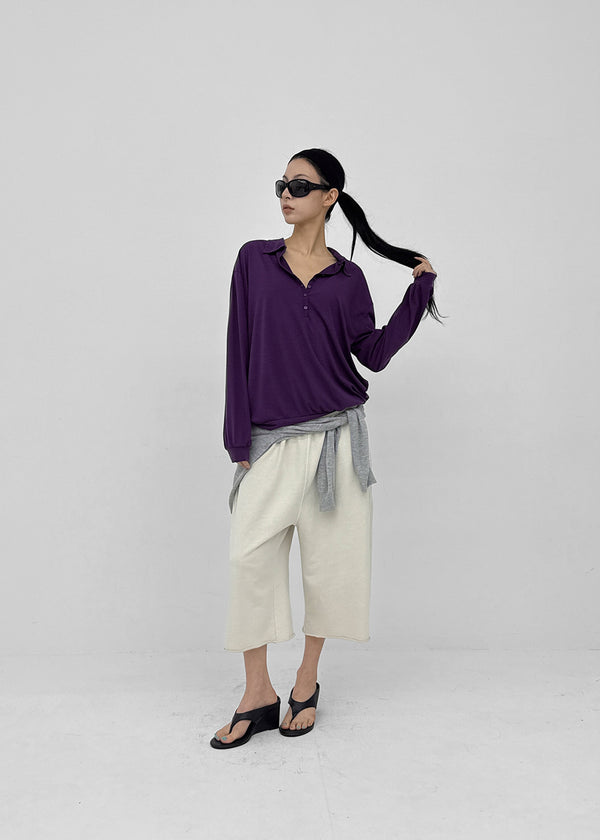 Monz Deep Collar Long Sleeve Tee