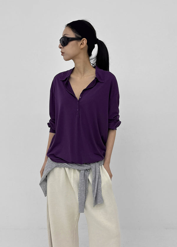 Monz Deep Collar Long Sleeve Tee
