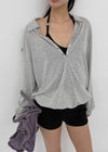 Monz Deep Collar Long Sleeve Tee