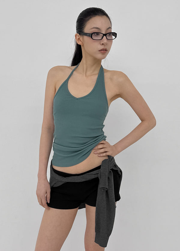 Noah Asymmetrical V-neck Halter Sleeveless