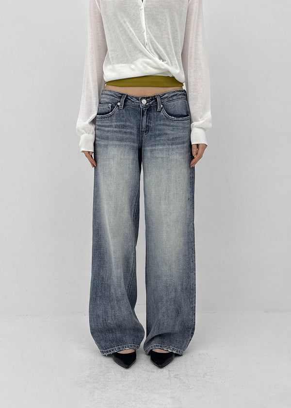 [MADE] Burnt Low-Waisted Wide Denim Pants