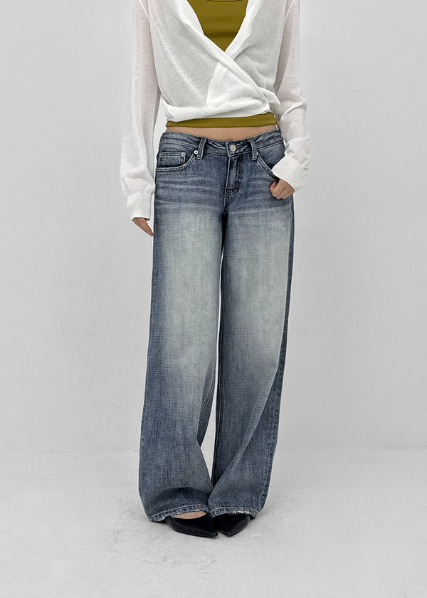 [MADE] Burnt Low-Waisted Wide Denim Pants