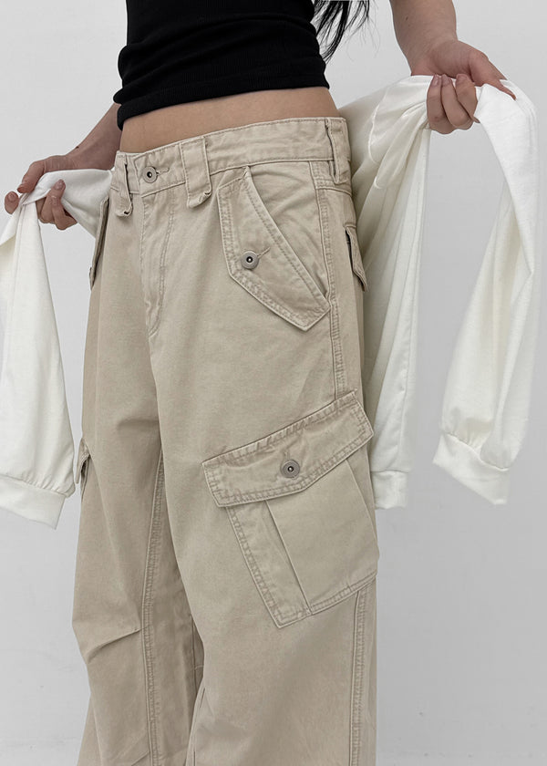 (UNISEX) Jade Washed Cargo Pants