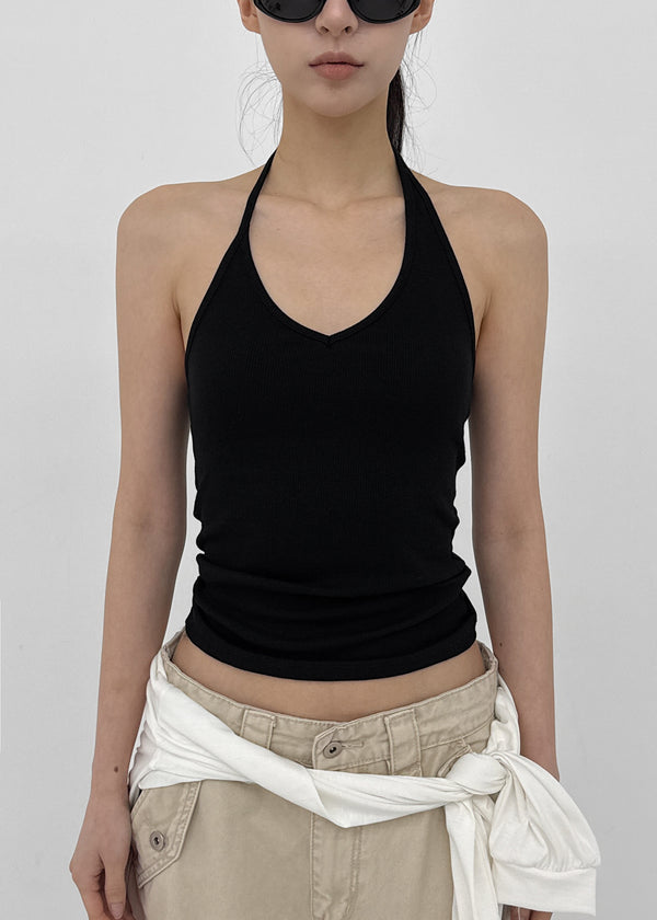 Noah Asymmetrical V-neck Halter Sleeveless