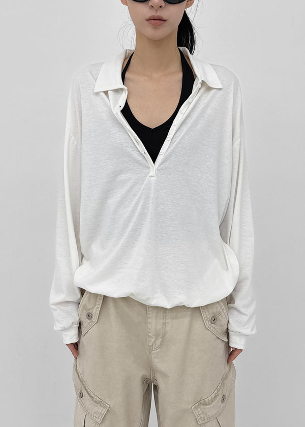 Monz Deep Collar Long Sleeve Tee
