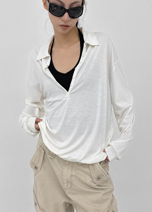 Monz Deep Collar Long Sleeve Tee