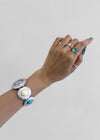 Biya 4-piece silver ring set