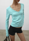 [MADE] Zeromi Lace V-Neck Long Sleeve Tee