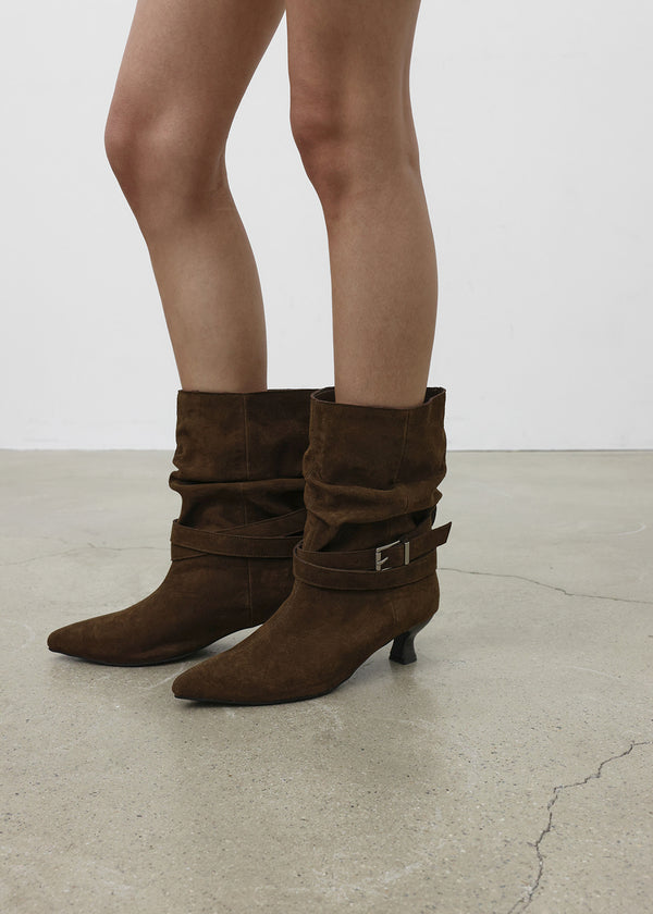 [MADE] Gelam Suede Wrinkle Mid-calf Boots