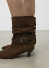[MADE] Gelam Suede Wrinkle Mid-calf Boots