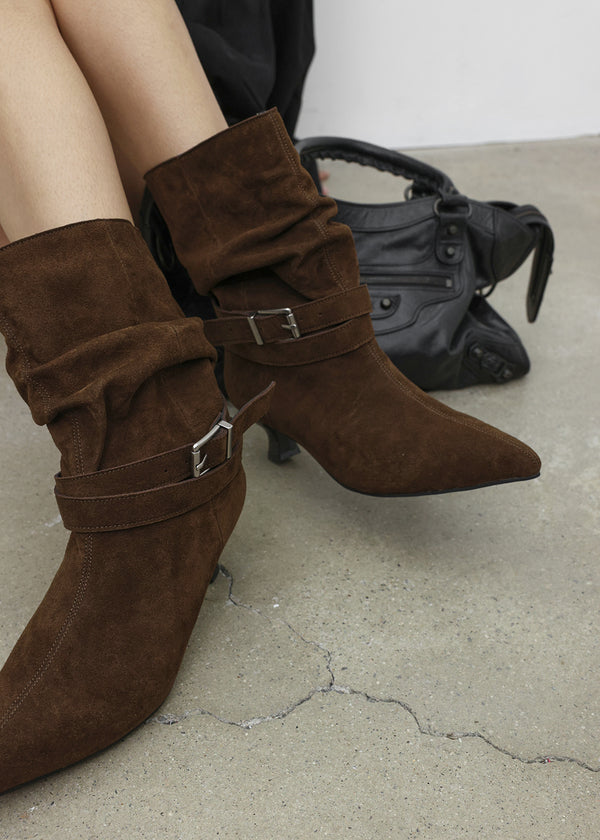 [MADE] Gelam Suede Wrinkle Mid-calf Boots