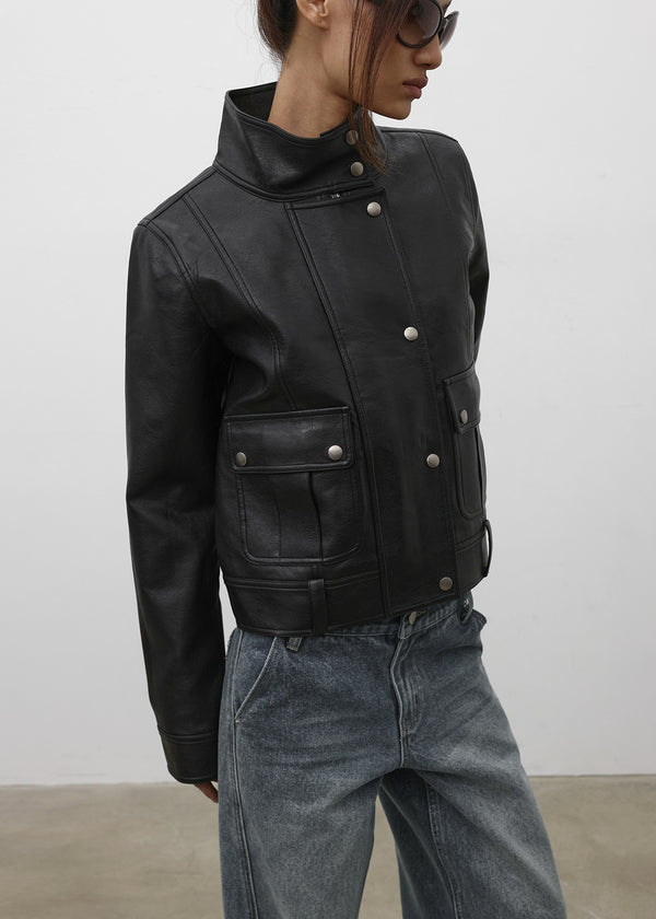 [MADE] Copea High-Neck Leather Jacket